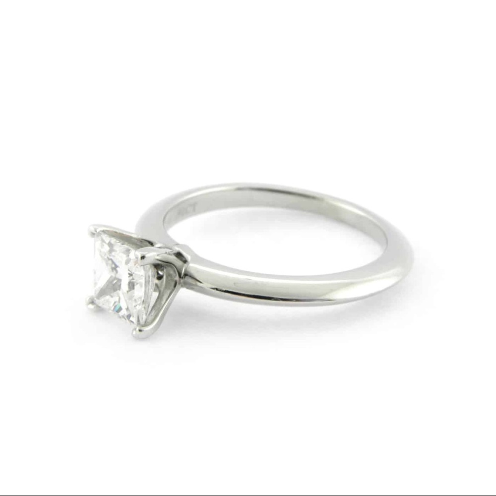 1Ct 6mm Princess Cut Solitaire Ring VVS1 Lab Diamond - Picture 13 of 17